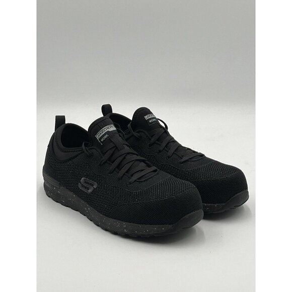 SKECHERS Industrial Shoe Bulkin Balran Composite Toe 108033 Black Womens 9.5 EUC - Picture 1 of 12